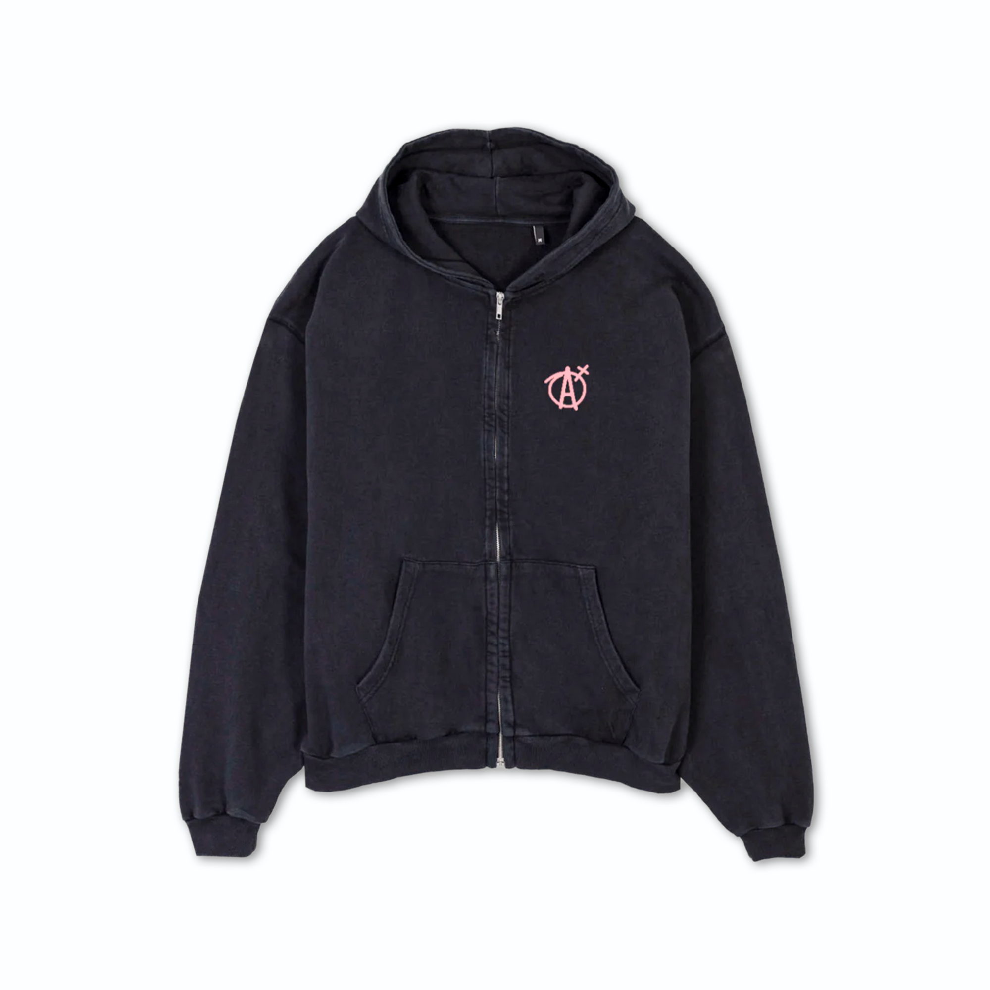 Agnostic Vintage Black Zip Hoodie