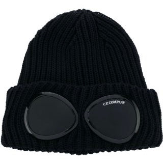 CP Company Google Beanie Black