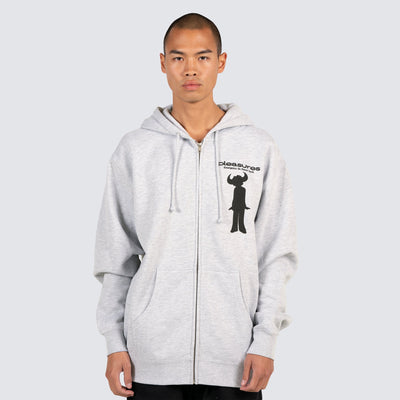 PLEASURES X JAMIROQUAI HIGH TIMES ZIP HOODIE (GREY)