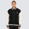 PLEASURES SMOKE KNITTED VARSITY JACKET (BLACK)